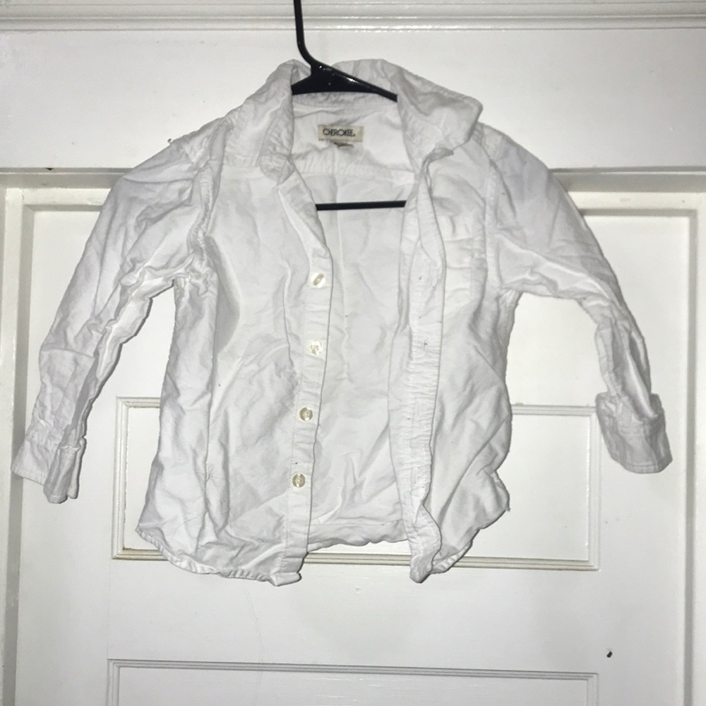 🔥 3/$15 Girls Cherokee White Collared Button Down Shirt